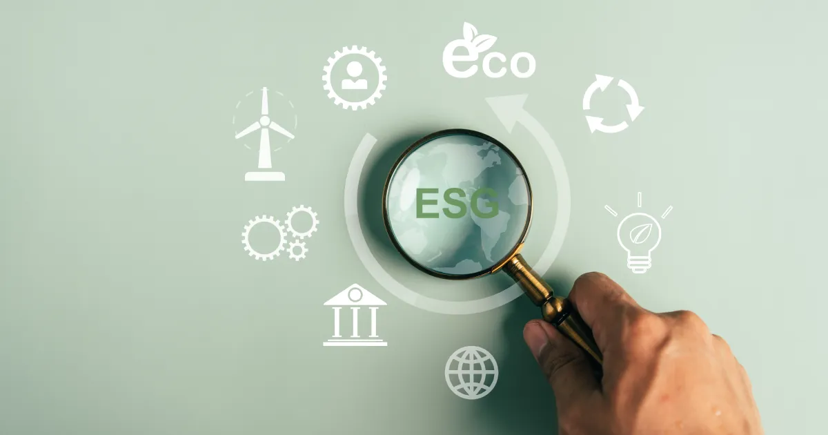 A magnifying glass showing the ESG risks hidden in your supply chain.